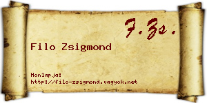Filo Zsigmond névjegykártya